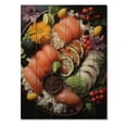 thumbnail image 3 of Designart "Sushi Dream Painting Dot II" Food & Beverage Print on Natural Pine Wood, 3 of 5