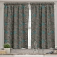 thumbnail image 2 of Ambesonne Oriental Valance & Curtain, Eastern Lines Swirls, 55"x30", Brown White Aqua, 2 of 6