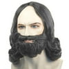 Mens Dark Grey Biblical Wig and Beard Set