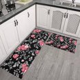 thumbnail image 2 of Pioneer Flower Floral Print Pattern Kitchen Rugs Sets Of 2,Anti Fatigue Kitchen Mat Rugs Non Slip Washable,Decorative Kitchen Floor Mats for Kitchen,Sink,Laundry,17"x30"+17"x47", 2 of 7
