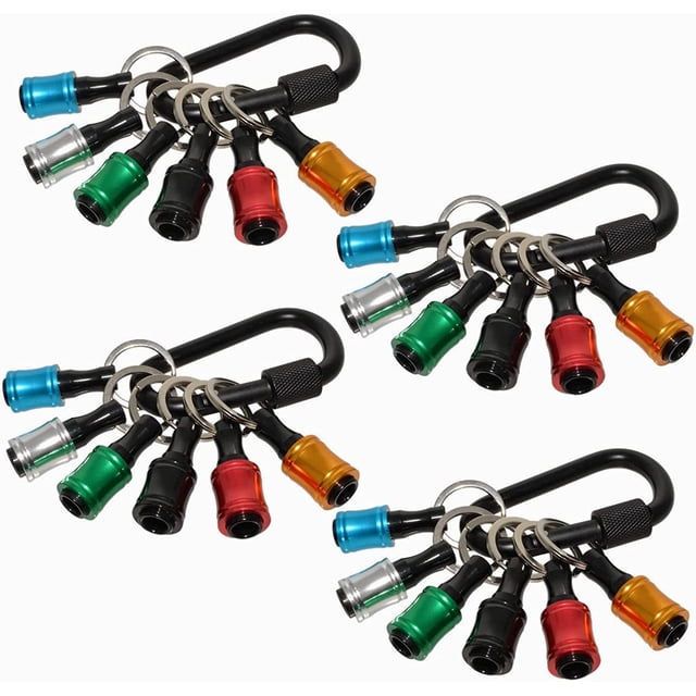 HUGFEGWE 24Pcs 1/4 Inch Hex Shank Screwdriver Bits Holder Extension Bar Keychain Screw Adapter Drill Fast Change Portable Hand-held Bit Holder for Screwdrivers,Drill Bit,Flexible Drill Bit AZ824-5045