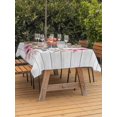 thumbnail image 3 of Outdoor Tablecloth with Umbrella Hole for Patio/Picnic/Party/Camping, Mother's Day Waterproof Table Cloth Rectangle Table Cover Washable, Love Watercolor Pink Flowers Gray Wood (60"x 84"), 3 of 9