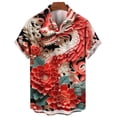 thumbnail image 4 of Camisa hawaiana con estampado 3D de dragón oriental chino para hombre, camisetas casuales de manga corta de verano, camisetas holgadas de gran tamaño, 4 of 4