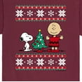 thumbnail image 3 of Peanuts - Snoopy And Charlie Ugly Christmas Sweater - Men's Short Sleeve Graphic T-Shirt, 3 of 6