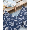 thumbnail image 2 of Outdoor Throw Pillow Cover White Chic Nautical Anchor Lighthouse with Fish Waterproof Cushion Covers 2 Pack Navy Blue Pillow Cases Home Decoration for Patio Garden Couch Sofa, 2 of 6