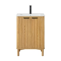 Vinnova Design Mumbai 24" Free-standing Single Bath Vanity in Oak Weathering Light Brown