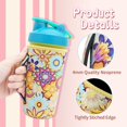 thumbnail image 3 of UTAH-2Pack Reusable Neoprene Insulator Water bottle holder Sleeves with Handle Compatible with 28 oz Blender Bottle, YETI Rambler 20 oz, Stanley 20oz Tumbler and more(Bright Floral + Butterfly), 3 of 4