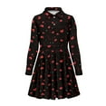 thumbnail image 4 of DISNIMO Red Heart Dress Girls 5-6 Year Old Girl Dress Midi Dresses for Kids Long Sleeve Skater Dress Girls Soft Fall Dress with Collar for Girls Button Front Dress for Child Twirling Dresses Kid, 4 of 7