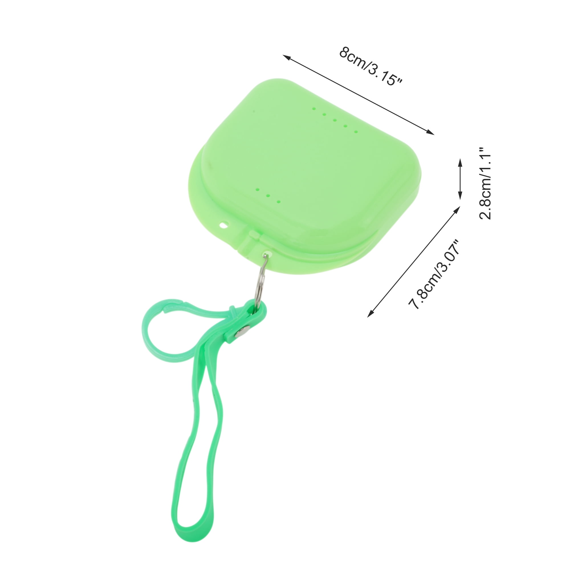Unique Bargains Compact Braces Box with Lanyard 1 Pc Green