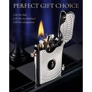 Automatic Ignition Classic Brass Kerosene Lighter, Refillable, Soft-Flame, Safety Lock, Relief Carving, Inlay, Unique, Luxury, Collectible, Fathers Gift, Thorens Gen 1 Single Claw Eye of Diamond