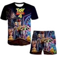 thumbnail image 1 of Disney Toy Story 4 ropa para niño niña niños verano manga corta dibujos animados Anime 3D estampado adolescentes camisetas Tops pantalones cortos conjunto 4-14y13-14T Gao Jinjia LED, 1 of 2
