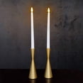 thumbnail image 6 of LumaBase Battery Operated Wick Flame Taper Candles with Metal Holders - Set of 2, 6 of 7