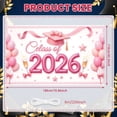 thumbnail image 2 of Pink Theme Graduation Banner Graduation Cap Design Class of 2026 Display Polka Dot Balloons Star Decorations Graduation Backdrop for Graduation Ceremony Class of 2026 Party Graduation Photo Shoot, 2 of 9