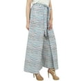 thumbnail image 4 of Phagun Blue Cotton Poplin Fisherman Harem Pants Wide Leg Women Yoga Pajama-S, 4 of 7