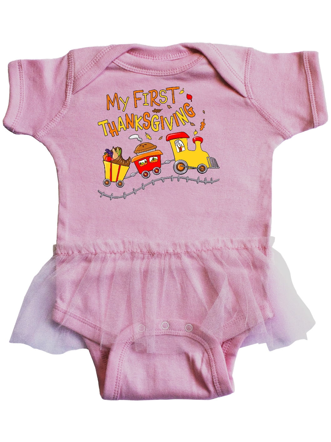 inktastic Cute Turkey My 1st Thanksgiving Infant Tutu Bodysuit