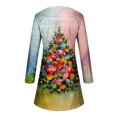 thumbnail image 4 of WaiiMak Robe de Mode pour Femmes Imprimé Arbre de Noël Manches Longues Col Rond, 4 of 4