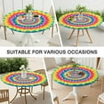 thumbnail image 7 of Colorful Tie Dye Spiral Mandala Pattern Round Fitted Tablecloth with Elastic Edge,Dining Table Cover Waterproof,Outdoor Round Tablecloth for Camping,Dining,Indoor and Outdoor, 7 of 7