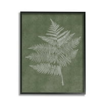 Stupell Industries Asymmetrical Fern Plant Botanical & Floral Painting Black Framed Art Print Wall Art, 11 x 14
