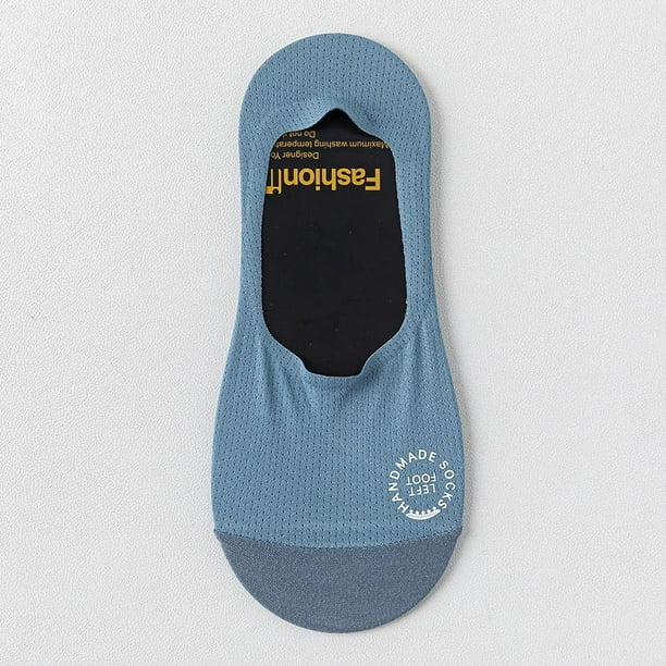 Calcetines de hombre, calcetines náuticos de verano, finos, de malla de seda de hielo, de algodón, transpirables, absorbentes del sudor, de boca baja, antideslizantes, de silicona, de corte bajo,