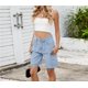thumbnail image 5 of Las mujeres Y2K cintura alta 6 bolsillos pantalones cortos verano Jorts Casual lavado herramientas pantalones vaqueros pantalones cortos, 5 of 7