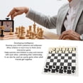thumbnail image 4 of Roll Up Chess Board Game Set, Interactive Plastic Portable Chess Checkers Set  for Competitions Black,Green, 4 of 7