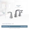 thumbnail image 2 of Moen T6173BL Glyde Two Handle Widespread Bathroom Sink Faucet in Matte Black, 2 of 5