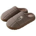 thumbnail image 3 of Yindaity Fuzzy House Slippers for Men Indoor Outdoor, Warm Footwear Cozy Mens Slippers(Coffee,12), 3 of 6