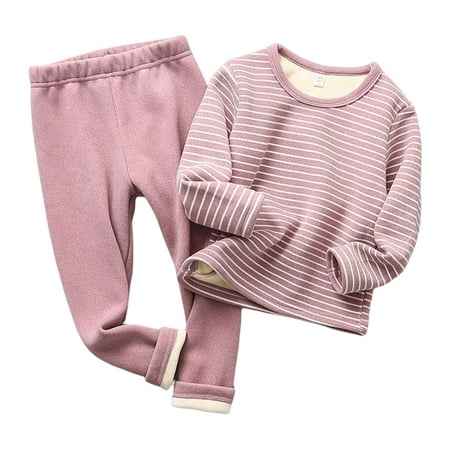

Kids Pajamas Sleepwear Set Girl Suits Breathable Thermal Underwear Indoor Handy to Wear Winter Fittings Thickened Kid Clothes Red 140
