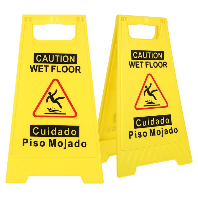 IFANLANDOR 2Pcs Floor Safety Caution Sign Yellow A-Frame Foldable For Wet Floor Situations In Cinemas