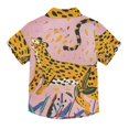 thumbnail image 2 of Dailycode Small Short Sleeve Button Down Shirts Hand Drawn Leopard Casual Shirt 3-10 Years, 2 of 9