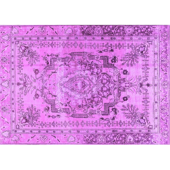 Ahgly Company Indoor Rectangle Persian Purple Traditional Area Rugs, 5' x 7'