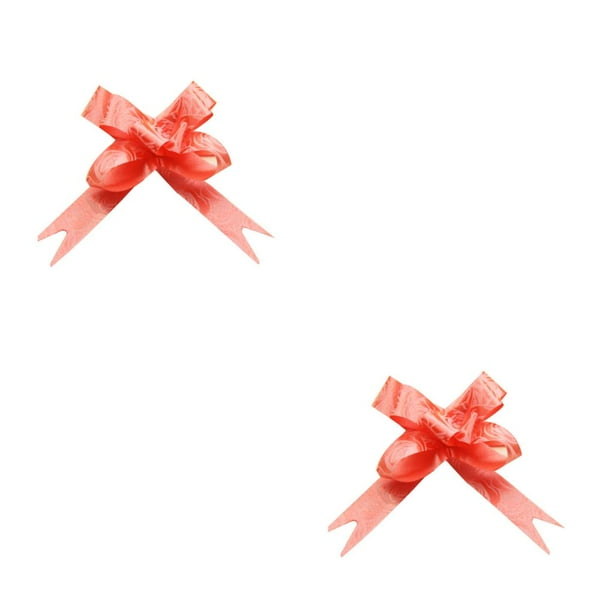 Advancent 200 Pieces Packing Pull Bow Ribbons Decoration Wrapping Present Decor Reusable Style DIY Party Supplies for Birthday Saving Time Rosa roja 2Conjunto