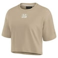 thumbnail image 2 of Women's Fanatics Khaki Cincinnati Bengals Elements Super Soft Boxy Cropped T-Shirt, 2 of 7