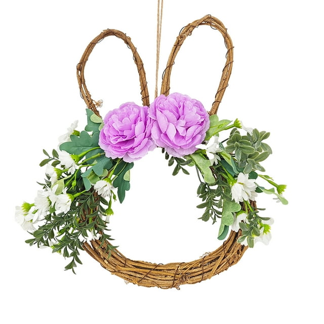 Decoraciones de Pascua para el Colgante de la Puerta de la Corona Del Hogar, las Vides Y la Decoración de la Guirnalda de Flores para la Decoración de la Fiesta de la Puerta Delantera