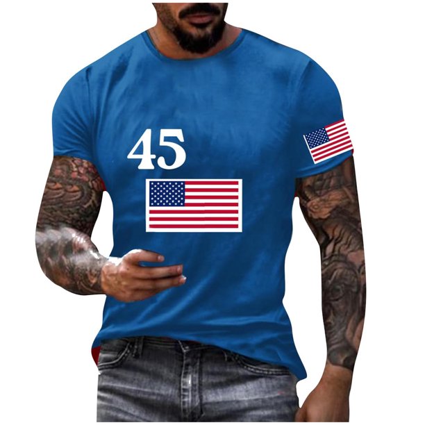 Mens Casual Pantalones Cortos Raya Impresión Suéter Fitness Deportes Camiseta, Poliéster Cuello Redondo Blusa para Al Aire Libre, Diario Y Primavera Verano Desgaste