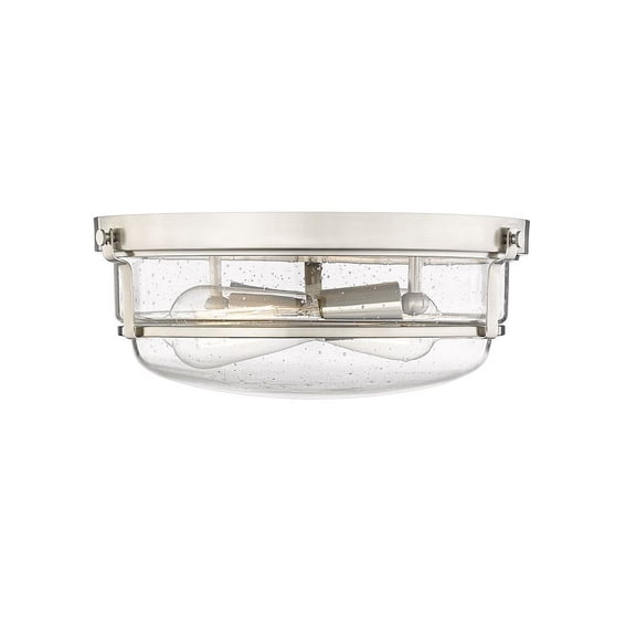 Millennium Lighting Mayson 2 Light Flush mount with Clear Seedy Glass Shades Brushed Nickel