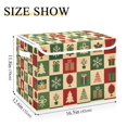 thumbnail image 5 of Yayeee Collapsible Cube Storage Bin with Lid Fabric Closet Decorative Basket with Handles, Christmas Plaid Pattern, 5 of 7