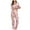 Pink, variant on Leesechin Womens Sleepwear Trendy Print Home Wear Two-Piece Suit Long Sleeve Pants Pajama Set