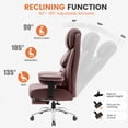 thumbnail image 4 of CoolHut Big and Tall Office Chair 400LBS, Adjustable Headrest Ergonomic Computer Desk Chair, Executive Leather Chair with Adjustable Armrest, High Back Office Chair Havy Duty Design, Coffee, 4 of 8