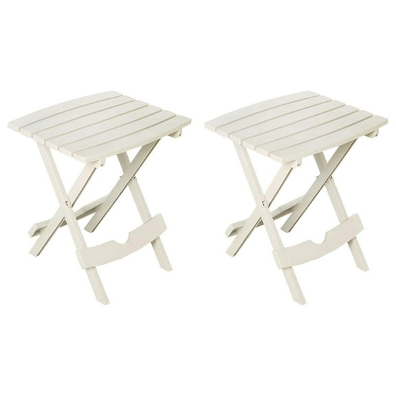 Manufacturing 8500--4702 Plastic Quik-Fold Side Table 2 Pack, White