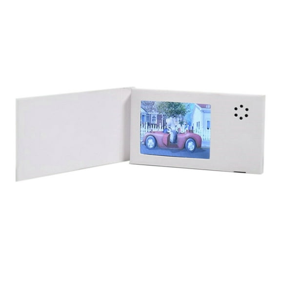 2.4inch Birthday White Video Book Card 128MB Lcd Invitation Gift Music Greeting Card Upload Video Lcd Greeting Card