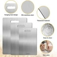 thumbnail image 6 of Xhegex Cutting Board - 304 Food Grade Stainless Steel Cutting Boards for Kitchen- for Cutting Meat, Fruit, Vegetables, Outdoor or Indoor 14.2" X 9.8"(Large, Silver), 6 of 9
