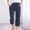 Navy#2, variant on Drovellove Women's Plus Size Casual Elastic Waist Wide Leg Trousers with Pockets - Loose Fit Linen Cotton Pants for Lounging or Outdoor Activities