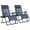 Blue, variant on Costway 2PC Zero Gravity Chair Oversize Lounge Patio Heavy Duty Folding Recliner Beige