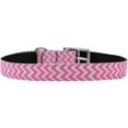 thumbnail image 1 of Chevrons Nylon Dog Collar With Classic Buckle 3/4" Pink Size 20, 1 of 1