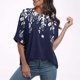 thumbnail image 1 of Fiudx Ofertas Relámpago Blusa Holgada con Estampado de Manga Corta Informal a La Moda para Mujer, 1 of 5