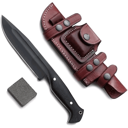 GCS Handmade D2 steel Hunting Knife G10 Handle Fixed Blade Knife with Right Hand Scout Carry Buffalo Leather Sheath and Sharpening Stone for Hunting Camping Survival and EDC GCS 755$$Other