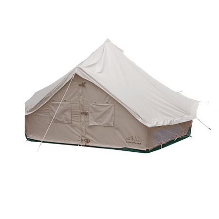 Canvas Tent Bell Tent Glamping 4 Seasons Yurt Tent for Camping 4M/5M Cotton Canvas Tent for Family Camping Outdoor Hunting or Party (13ft-16.5ft). Durable Spacious and Versatile. 37253