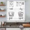 thumbnail image 5 of Laundry Room Sheer Curtains 63 Inches Long, Cartoon Wash Dry Fold Repeat Simple Lines Art Light Filering Curtains, Breathable Simi Curtain Privacy Drapes for Living Room Bedroom Window Treatment, 5 of 9