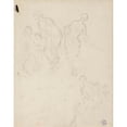 thumbnail image 2 of Narcisse-Virgile Diaz de La Peña 12x14 Gold Ornate Wood Frame and Double Matted Museum Art Print Titled - Four Draped Women's Sketches, 2 of 4